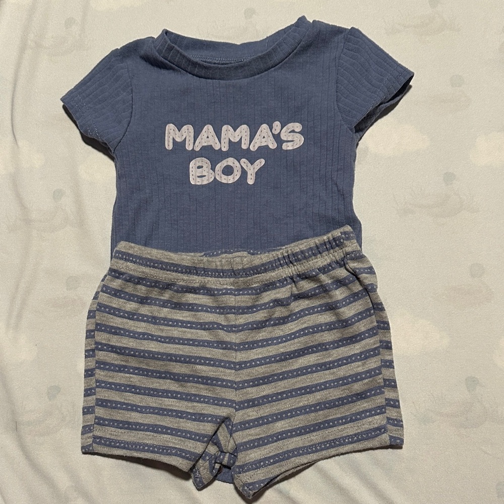Baby Essentials Blue Baby “Mama’s Boy” Outfit